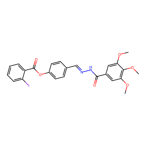 4-(2-(3,4,5-Trimethoxybenzoyl)carbohydrazonoyl)phenyl 2-iodobenzoate structure