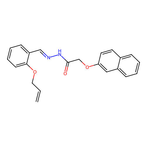 2-naphthalen-2-yloxy-N-[(2-prop-2-enoxyphenyl)methylideneamino]acetamide structure