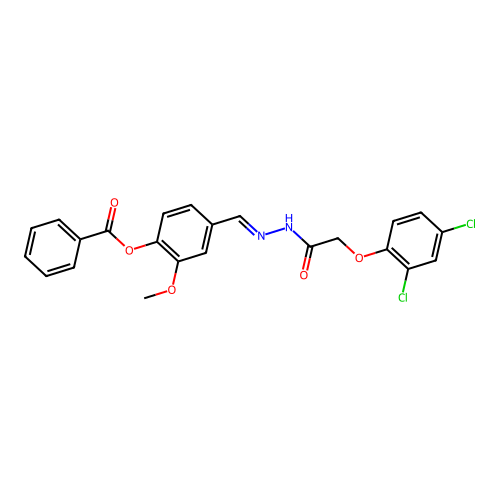 4-(2-((2,4-Dichlorophenoxy)acetyl)carbohydrazonoyl)-2-methoxyphenyl benzoate structure