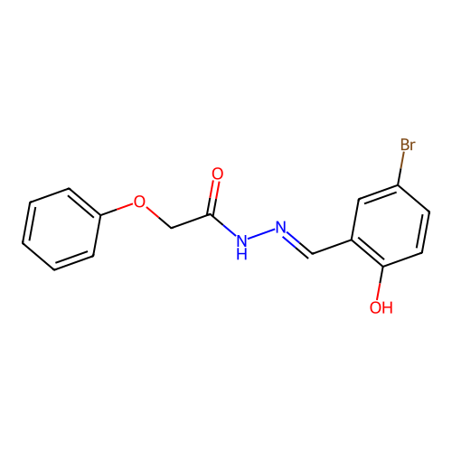 N-[(5-bromo-2-hydroxyphenyl)methylideneamino]-2-phenoxyacetamide structure