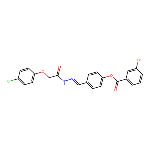 4-(2-((4-Chlorophenoxy)acetyl)carbohydrazonoyl)phenyl 3-bromobenzoate structure