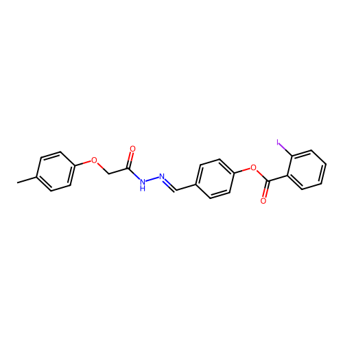 4-(2-((4-Methylphenoxy)acetyl)carbohydrazonoyl)phenyl 2-iodobenzoate structure