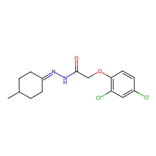 2-(2,4-Dichlorophenoxy)-N'-(4-methylcyclohexylidene)acetohydrazide structure