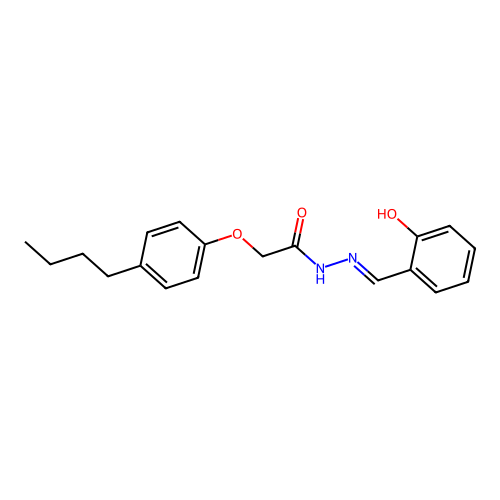 2-(4-butylphenoxy)-N-[(2-hydroxyphenyl)methylideneamino]acetamide structure