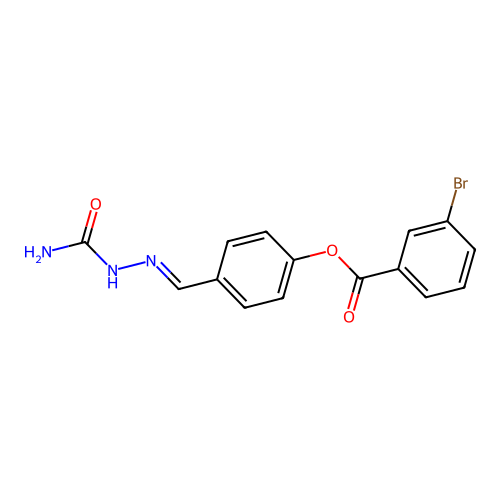 [4-[(Carbamoylhydrazinylidene)methyl]phenyl] 3-bromobenzoate structure