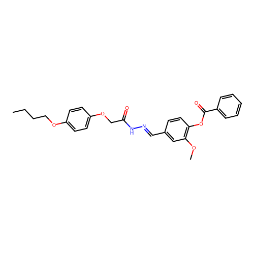 4-(2-((4-Butoxyphenoxy)acetyl)carbohydrazonoyl)-2-methoxyphenyl benzoate structure