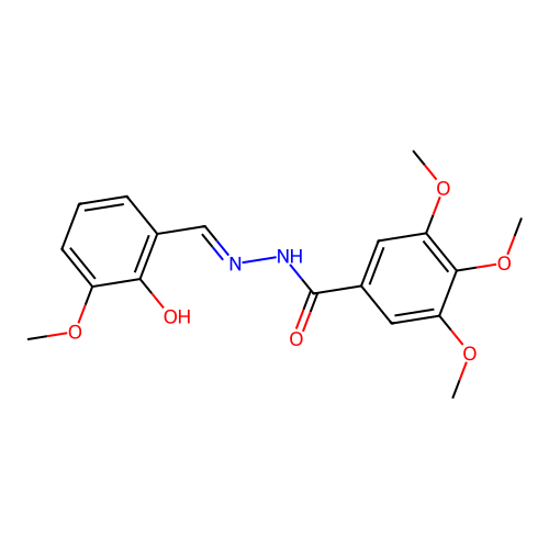 N-[(2-hydroxy-3-methoxyphenyl)methylideneamino]-3,4,5-trimethoxybenzamide structure