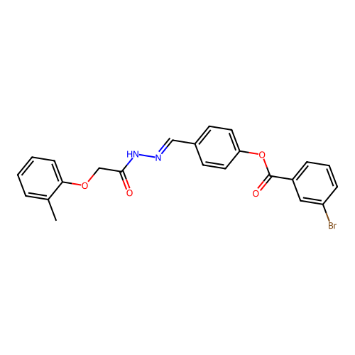 4-(2-((2-Methylphenoxy)acetyl)carbohydrazonoyl)phenyl 3-bromobenzoate structure