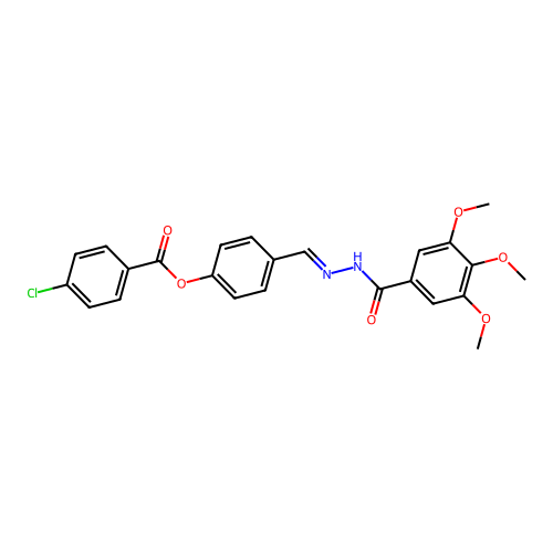 4-(2-(3,4,5-Trimethoxybenzoyl)carbohydrazonoyl)phenyl 4-chlorobenzoate structure