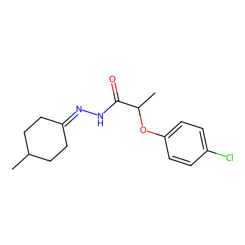 2-(4-Chlorophenoxy)-N'-(4-methylcyclohexylidene)propanohydrazide structure