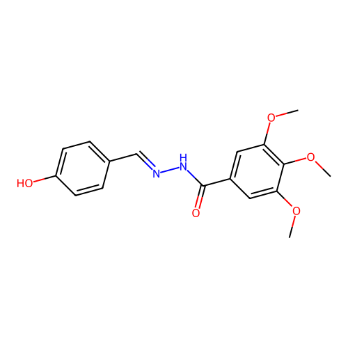 N-[(4-hydroxyphenyl)methylideneamino]-3,4,5-trimethoxybenzamide structure