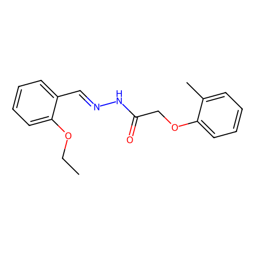 N-[(2-ethoxyphenyl)methylideneamino]-2-(2-methylphenoxy)acetamide structure
