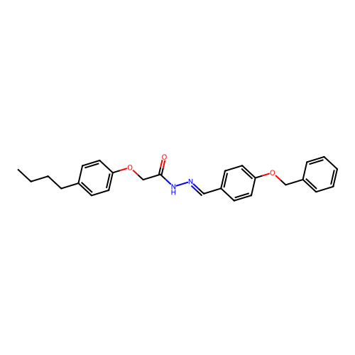 2-(4-butylphenoxy)-N-[(4-phenylmethoxyphenyl)methylideneamino]acetamide structure