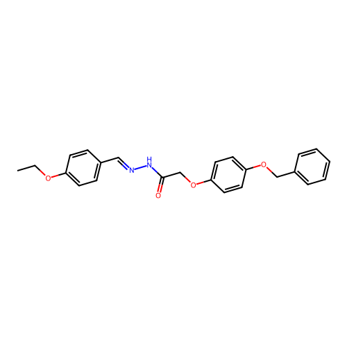 N-[(4-ethoxyphenyl)methylideneamino]-2-(4-phenylmethoxyphenoxy)acetamide structure