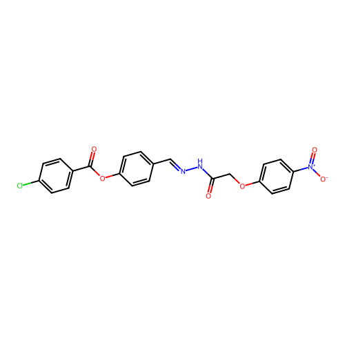 4-(2-((4-Nitrophenoxy)acetyl)carbohydrazonoyl)phenyl 4-chlorobenzoate structure