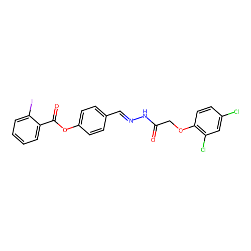 4-(2-((2,4-Dichlorophenoxy)acetyl)carbohydrazonoyl)phenyl 2-iodobenzoate structure