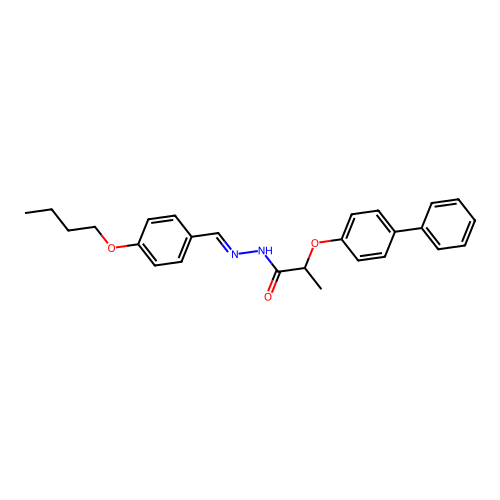 2-((1,1'-Biphenyl)-4-yloxy)-N'-(4-butoxybenzylidene)propanohydrazide structure