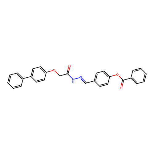 4-(2-(((1,1'-Biphenyl)-4-yloxy)acetyl)carbohydrazonoyl)phenyl benzoate structure