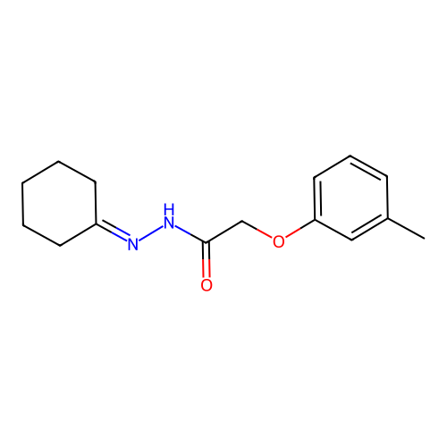 N'-cyclohexylidene-2-(3-methylphenoxy)acetohydrazide structure