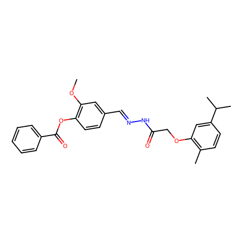 4-(2-((5-Isopropyl-2-methylphenoxy)AC)carbohydrazonoyl)-2-methoxyphenyl benzoate structure