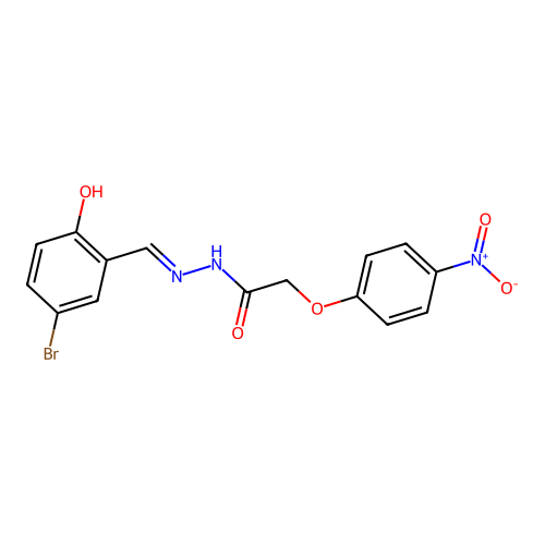 (4-Nitrophenoxy)acetic acid [1-(5-bromo-2-hydroxyphenyl)methylidene]hydrazide structure