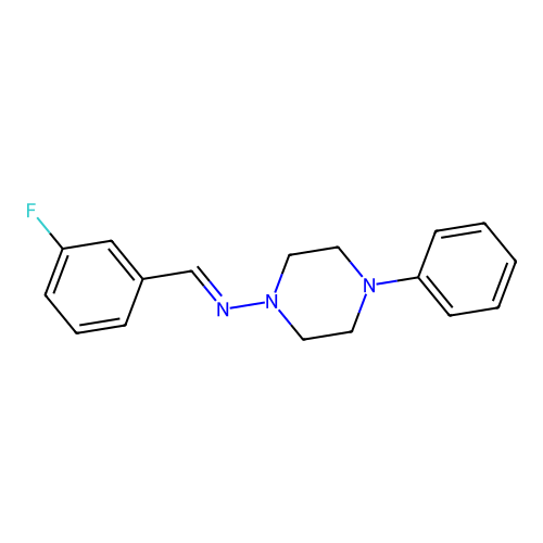 1-(3-fluorophenyl)-N-(4-phenylpiperazin-1-yl)methanimine structure