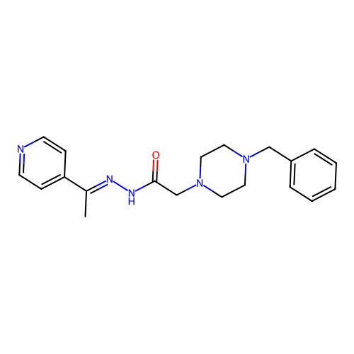 2-(4-Benzyl-1-piperazinyl)-N'-(1-(4-pyridinyl)ethylidene)acetohydrazide structure