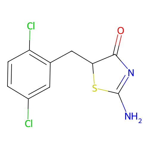 2-Amino-5-[(2,5-dichlorophenyl)methyl]-1,3-thiazol-4-one structure