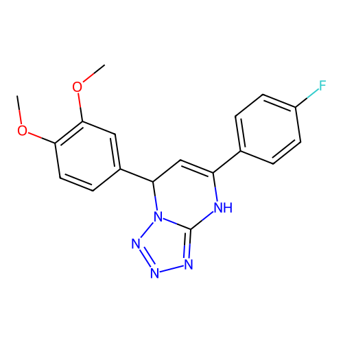 7-(3,4-Dimethoxyphenyl)-5-(4-fluorophenyl)-3,7-dihydrotetrazolo[1,5-a]pyrimidine structure