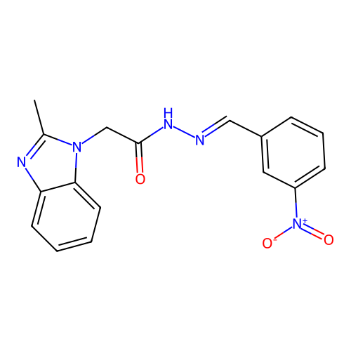 2-(2-Methyl-1H-benzimidazol-1-YL)-N'-(3-nitrobenzylidene)acetohydrazide structure