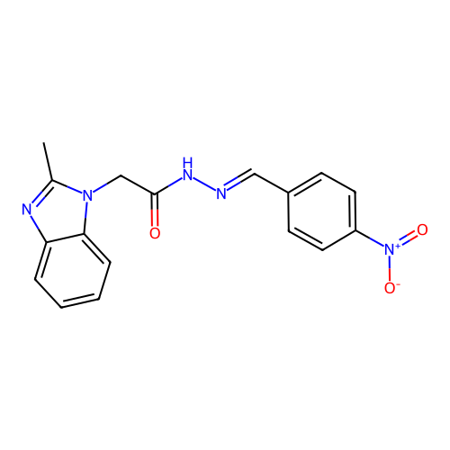 2-(2-Methyl-1H-benzimidazol-1-YL)-N'-(4-nitrobenzylidene)acetohydrazide structure