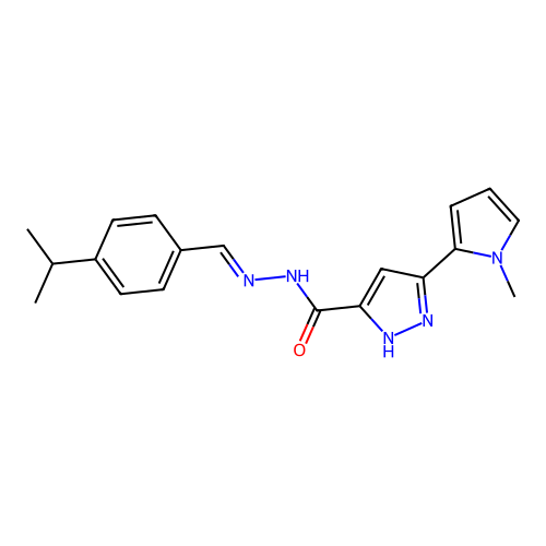 N'-(4-Isopropylbenzylidene)-3-(1-ME-1H-pyrrol-2-YL)-1H-pyrazole-5-carbohydrazide structure