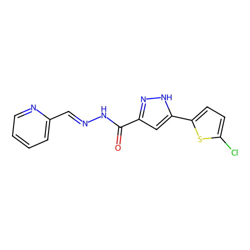 3-(5-Chloro-2-thienyl)-N'-(2-pyridinylmethylene)-1H-pyrazole-5-carbohydrazide structure