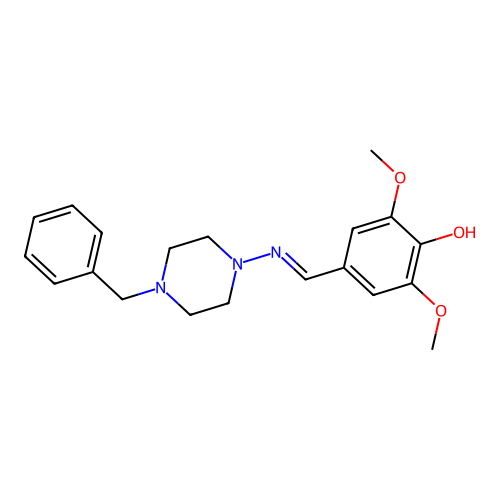 4-[(4-Benzylpiperazin-1-yl)iminomethyl]-2,6-dimethoxyphenol structure