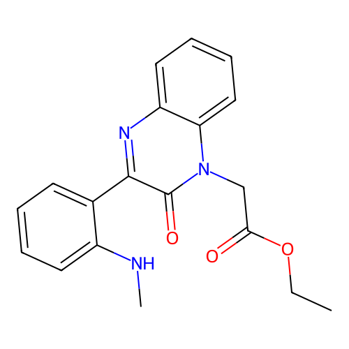 [3-(2-Methylamino-phenyl)-2-oxo-2H-quinoxalin-1-yl]-acetic acid ethyl ester structure