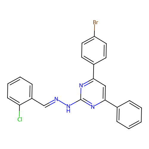 2-Chlorobenzaldehyde [4-(4-bromophenyl)-6-phenyl-2-pyrimidinyl]hydrazone structure