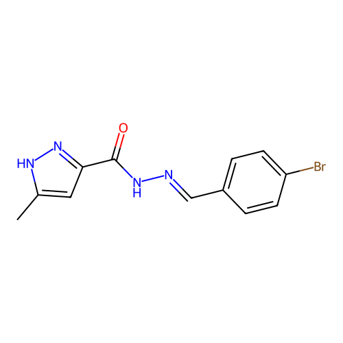 N'-(4-Bromobenzylidene)-3-methyl-1H-pyrazole-5-carbohydrazide structure