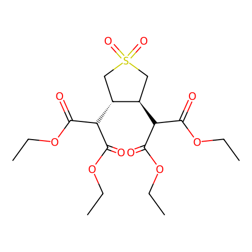 tetraethyl 2,2'-((3S,4S)-1,1-dioxidotetrahydrothiophene-3,4-diyl)dimalonate structure