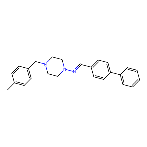 N-((1,1'-Biphenyl)-4-ylmethylene)-4-(4-methylbenzyl)-1-piperazinamine structure