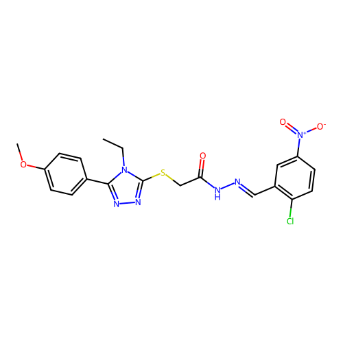 N'-[(E)-(2-chloro-5-nitrophenyl)methylidene]-2-{[4-ethyl-5-(4-methoxyphenyl)-4H-1,2,4-triazol-3-yl]sulfanyl}acetohydrazide structure