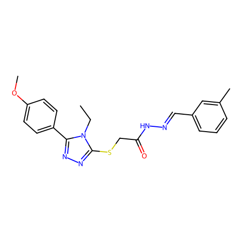 2-{[4-ethyl-5-(4-methoxyphenyl)-4H-1,2,4-triazol-3-yl]sulfanyl}-N'-[(E)-(3-methylphenyl)methylidene]acetohydrazide structure