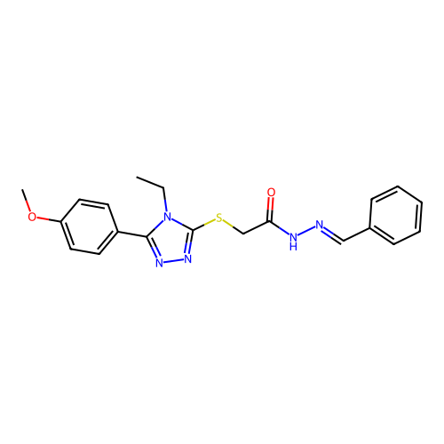 N'-Benzylidene-2-((4-ET-5-(4-meo-PH)-4H-1,2,4-triazol-3-YL)thio)acetohydrazide structure