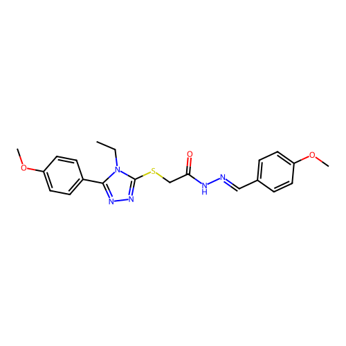 2-{[4-ethyl-5-(4-methoxyphenyl)-4H-1,2,4-triazol-3-yl]sulfanyl}-N'-[(E)-(4-methoxyphenyl)methylidene]acetohydrazide structure
