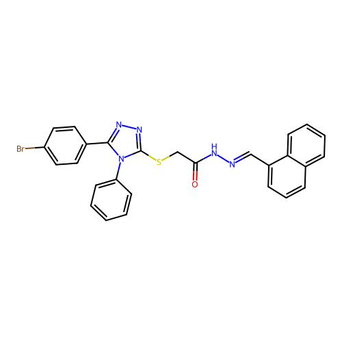2-{[5-(4-BROMOPHENYL)-4-PHENYL-4H-1,2,4-TRIAZOL-3-YL]SULFANYL}-N'-[(E)-1-NAPHTHYLMETHYLIDENE]ACETOHYDRAZIDE structure