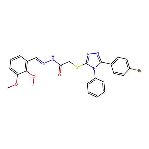 2-{[5-(4-bromophenyl)-4-phenyl-4H-1,2,4-triazol-3-yl]sulfanyl}-N'-[(E)-(2,3-dimethoxyphenyl)methylidene]acetohydrazide structure