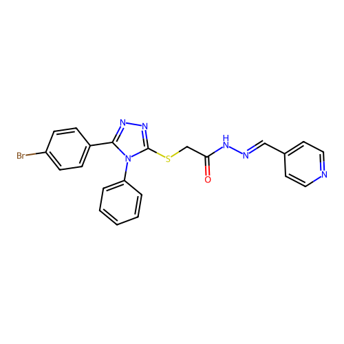 2-{[5-(4-BROMOPHENYL)-4-PHENYL-4H-1,2,4-TRIAZOL-3-YL]SULFANYL}-N'-[(E)-4-PYRIDINYLMETHYLIDENE]ACETOHYDRAZIDE structure
