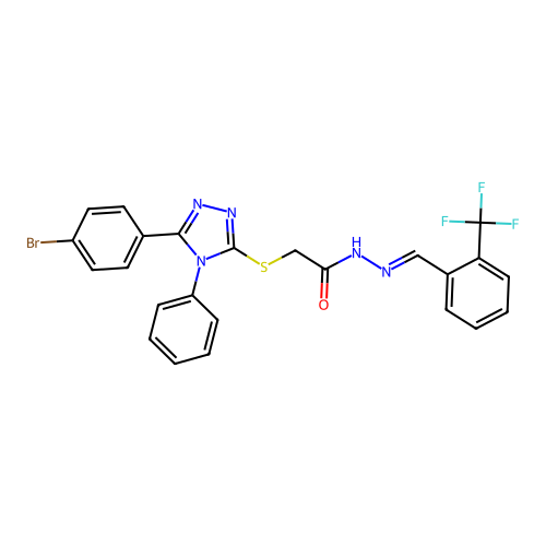 2-{[5-(4-BROMOPHENYL)-4-PHENYL-4H-1,2,4-TRIAZOL-3-YL]SULFANYL}-N'-[(E)-[2-(TRIFLUOROMETHYL)PHENYL]METHYLIDENE]ACETOHYDRAZIDE structure