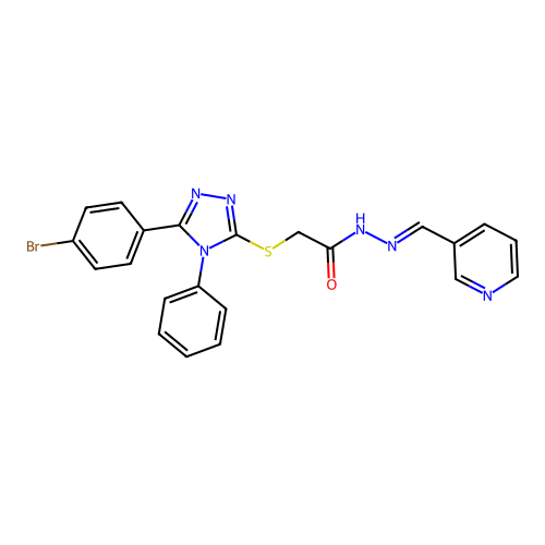 2-{[5-(4-BROMOPHENYL)-4-PHENYL-4H-1,2,4-TRIAZOL-3-YL]SULFANYL}-N'-[(E)-3-PYRIDINYLMETHYLIDENE]ACETOHYDRAZIDE structure