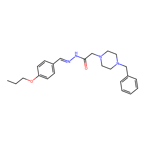 2-(4-Benzylpiperazin-1-YL)-N'-[(4-propoxyphenyl)methylidene]acetohydrazide structure