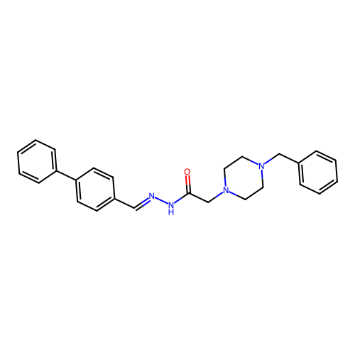 2-(4-benzylpiperazin-1-yl)-N'-[(E)-biphenyl-4-ylmethylidene]acetohydrazide structure